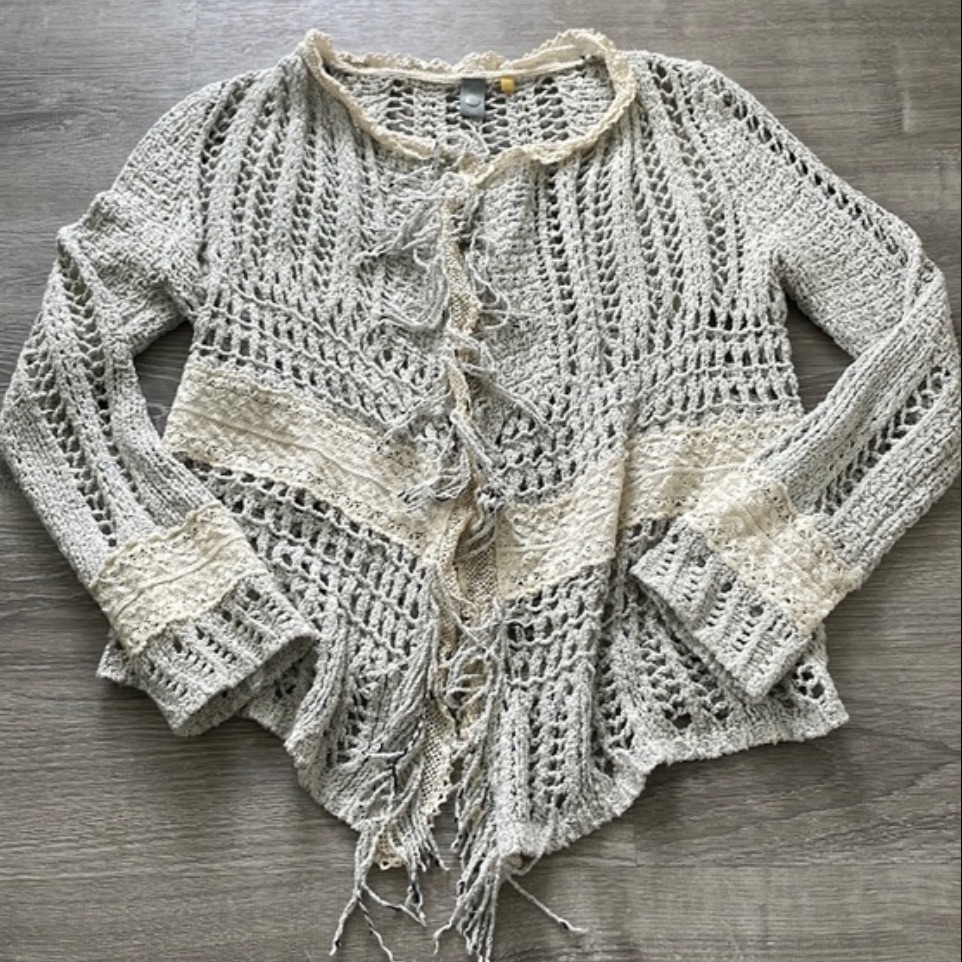 Anthropologie Open Knit Open Front Cardigan